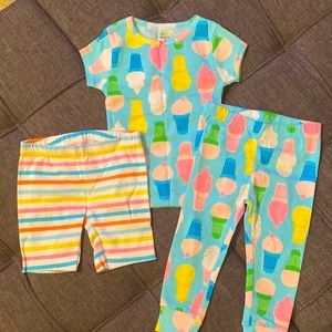 NWOT Carter’s Baby Girl 9 Months Pajamas - Ice Cream Cone & Rainbow Stripes